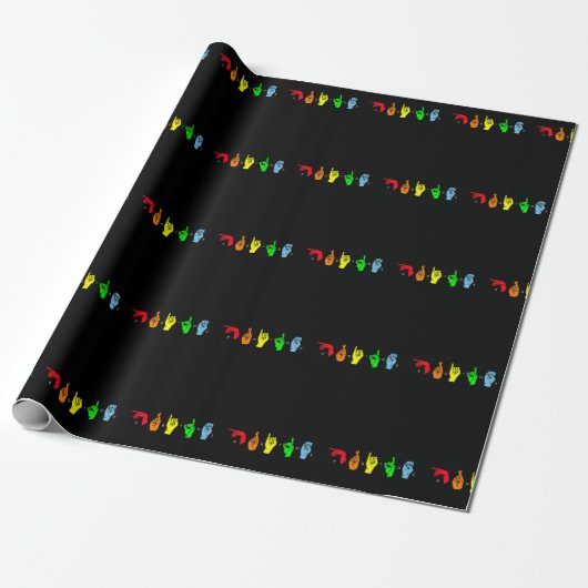 ASL LGBTQ Sign Language Geschenkpapier (Ungerollt)