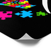 ASL Liebe Autism Awareness Day Apple Sign Language Poster (Ecke)