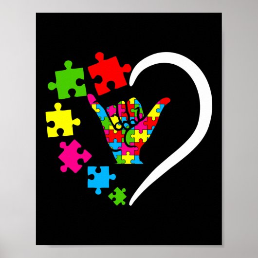 ASL Liebe Autism Awareness Day Apple Sign Language Poster (Vorne)