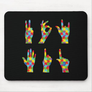 Asl Liebe Gebärdensprache Autismus Bewusstsein Mousepad