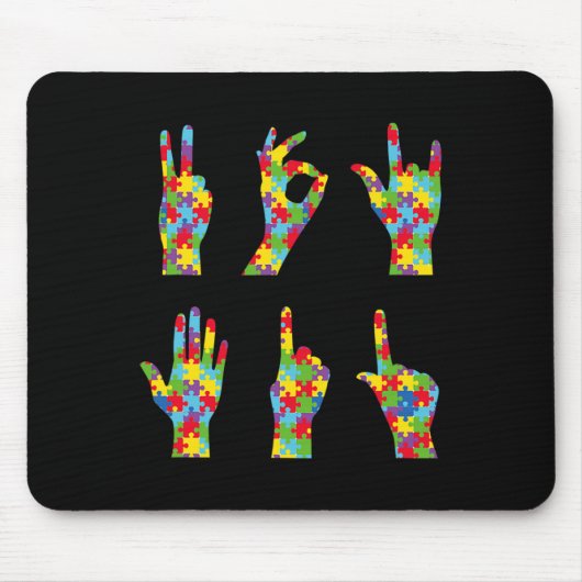 Asl Liebe Gebärdensprache Autismus Bewusstsein Mousepad (Vorne)