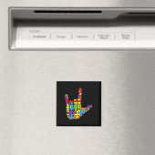 ASL Liebe Gebärdensprache Autistisches Puzzle Auti Magnet (In Situ (Geschirrspüler))
