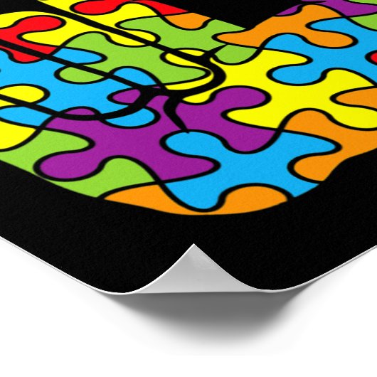 ASL Liebe Gebärdensprache Autistisches Puzzle Auti Poster (Ecke)