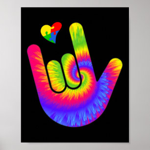 Asl Liebe Gebärdensprache Handautismus Bewusstsein Poster