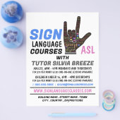ASL, Liebe Gesture, Sprachkurswerbung Flyer (Einzeln)