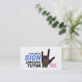 ASL, Liebe Gesture, Zeichensprache-Tutor, Lehrer Visitenkarte (Stehend Vorderseite)