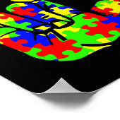 Asl Liebe Hand Gebärdensprache Puzzle Autismus Awa Poster (Ecke)