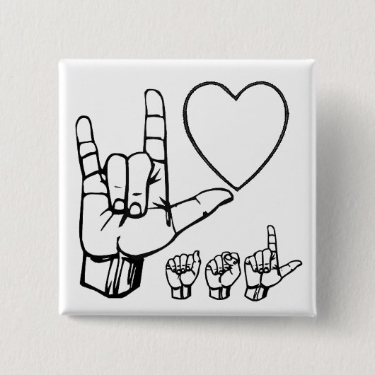 asl-Liebe, Herz, asl Button (Vorderseite)