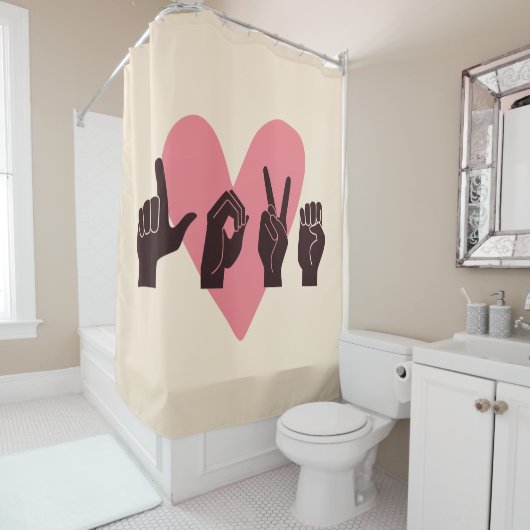 ASL Liebe IV - Valentinstag Duschvorhang (Beispiel)