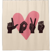 ASL Liebe IV - Valentinstag Duschvorhang (Vorderseite)