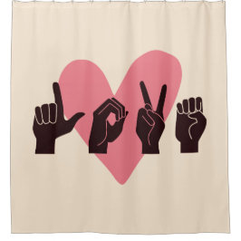 ASL Liebe IV - Valentinstag Duschvorhang