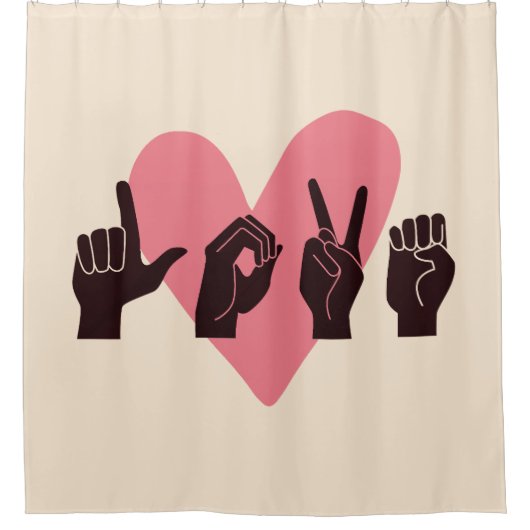 ASL Liebe IV - Valentinstag Duschvorhang (Vorderseite)