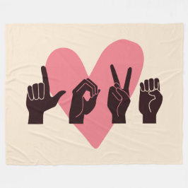 ASL Liebe IV - Valentinstag Fleecedecke