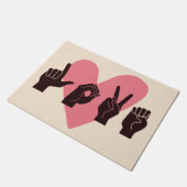 ASL Liebe IV - Valentinstag Fußmatte (Schrägansicht)