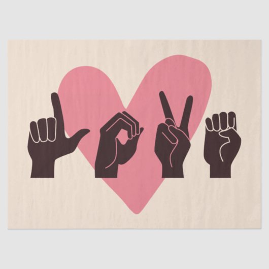 ASL Liebe IV - Valentinstag Seidenpapier (Vorderseite)