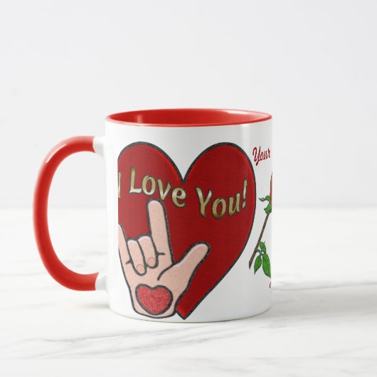 ASL-Liebe (Personalisiert) Tasse (Links)