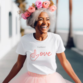 ASL Liebe Rosa und Grau T-Shirt