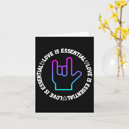 Asl Liebe Schild Behinderung Bewusstsein Karte (Gelbe Blume)