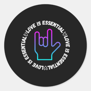ASL Liebe Schild Behinderung Bewusstsein Runder Aufkleber