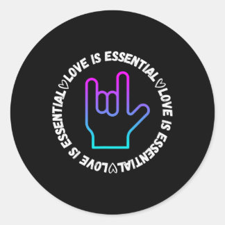 ASL Liebe Schild Behinderung Bewusstsein Runder Aufkleber