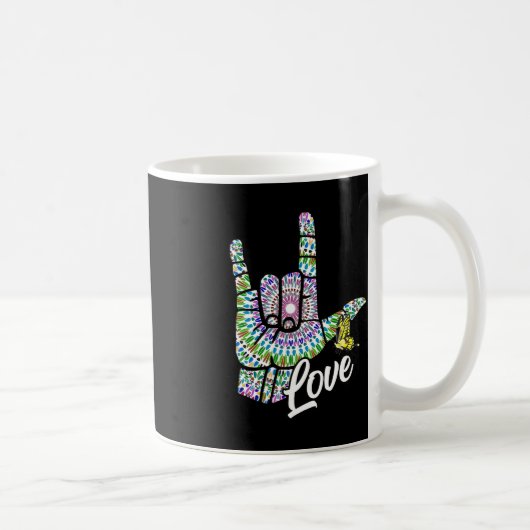 ASL Liebe Sie geben Gebärdensprache Butterfly Deaf Kaffeetasse (Rechts)