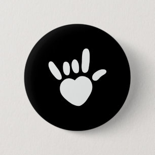 ASL Liebe Sign American Sign Language Deawarenes Button