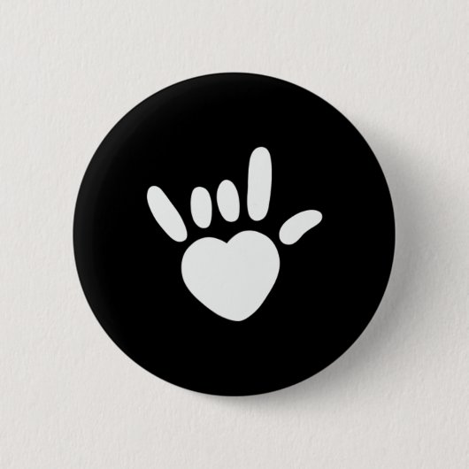 ASL Liebe Sign American Sign Language Deawarenes Button (Vorderseite)