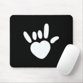 ASL Liebe Sign American Sign Language Deawarenes Mousepad (Mit Mouse)