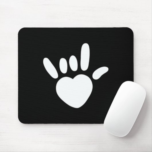 ASL Liebe Sign American Sign Language Deawarenes Mousepad (Mit Mouse)