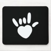 ASL Liebe Sign American Sign Language Deawarenes Mousepad (Vorne)