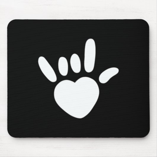 ASL Liebe Sign American Sign Language Deawarenes Mousepad (Vorne)