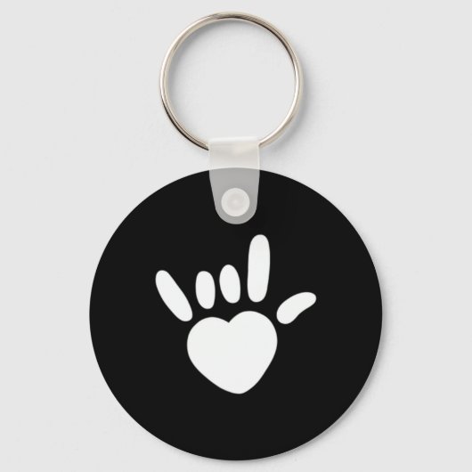 ASL Liebe Sign American Sign Language Deawarenes Schlüsselanhänger (Vorderseite)