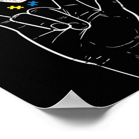 Asl Liebe Sign Butterfly Puzzle Autismus Bewusstse Poster (Ecke)