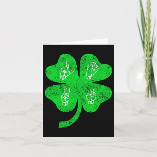 Asl Liebe Sign Language St Patrick's Day Deaf Awar Karte (Vorderseite)