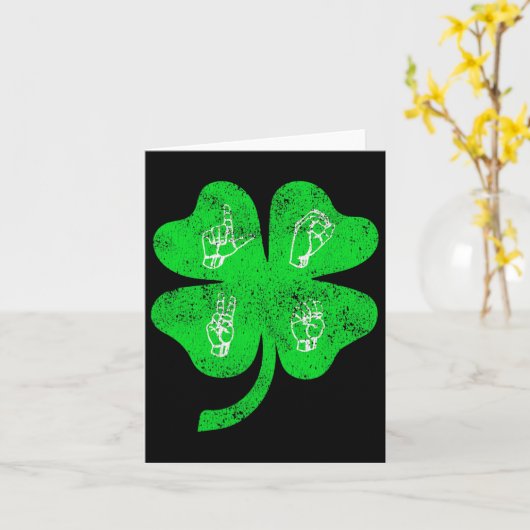 Asl Liebe Sign Language St Patrick's Day Deaf Awar Karte (Gelbe Blume)