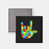 ASL Liebe Signage Language Autismus Awareness Magnet (Vorderseite/Rückseite)