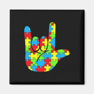 ASL Liebe Signage Language Autismus Awareness Magnet