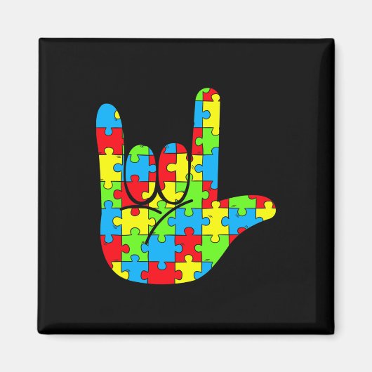 ASL Liebe Signage Language Autismus Awareness Magnet (Vorne)