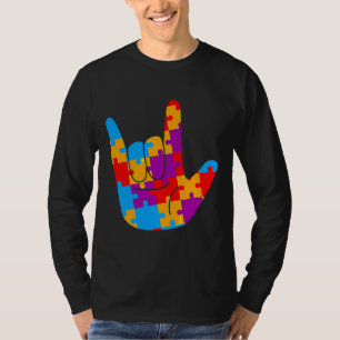 Asl Liebe Signage Language Autismus Awareness Supp T-Shirt