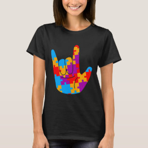 Asl Liebe Signage Language Autismus Awareness Supp T-Shirt