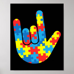 ASL Liebe Signage Language Autismus Geschenkgutsch Poster