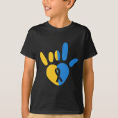 ASL Liebe Signieren Non-verbal Down Syndrome Aware T-Shirt (Vorderseite)