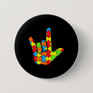 Asl Liebe signierter Autismus Geschenkgutschrift Button