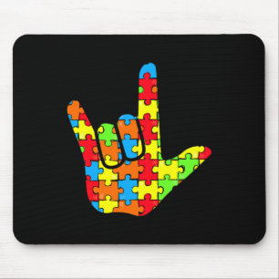 Asl Liebe signierter Autismus Geschenkgutschrift Mousepad