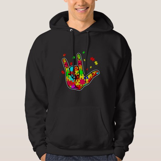 Asl Liebe Signsprache Autismus Funny Awareness Sup Hoodie (Vorderseite)