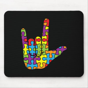 ASL Liebe Signsprache - Autistisches Puzzle Autism Mousepad