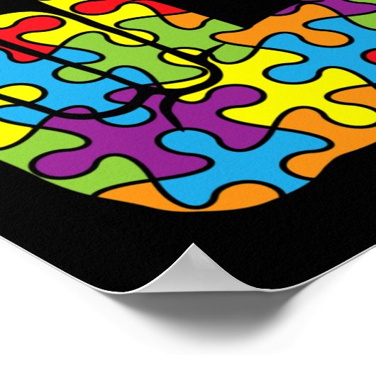ASL Liebe Signsprache - Autistisches Puzzle Autism Poster (Ecke)