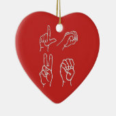 Asl-Liebe-Verzierung Keramik Ornament (Rechts)