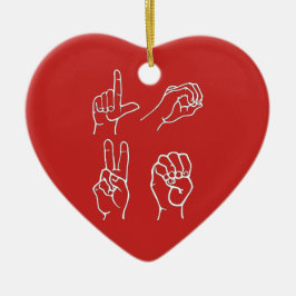 Asl-Liebe-Verzierung Keramik Ornament
