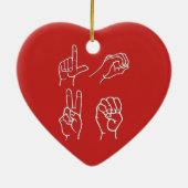 Asl-Liebe-Verzierung Keramik Ornament (Hinten)